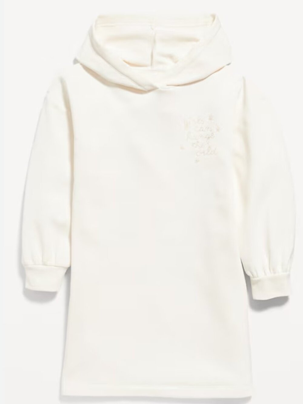 Old Navy Girls Cream Fleece Hoodie Dress - Size 6-7years - NWT